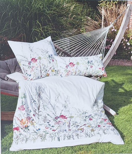 Janine Mako-Satin Bettwäsche NEU Blumen Design Multicolour 155x220 cm