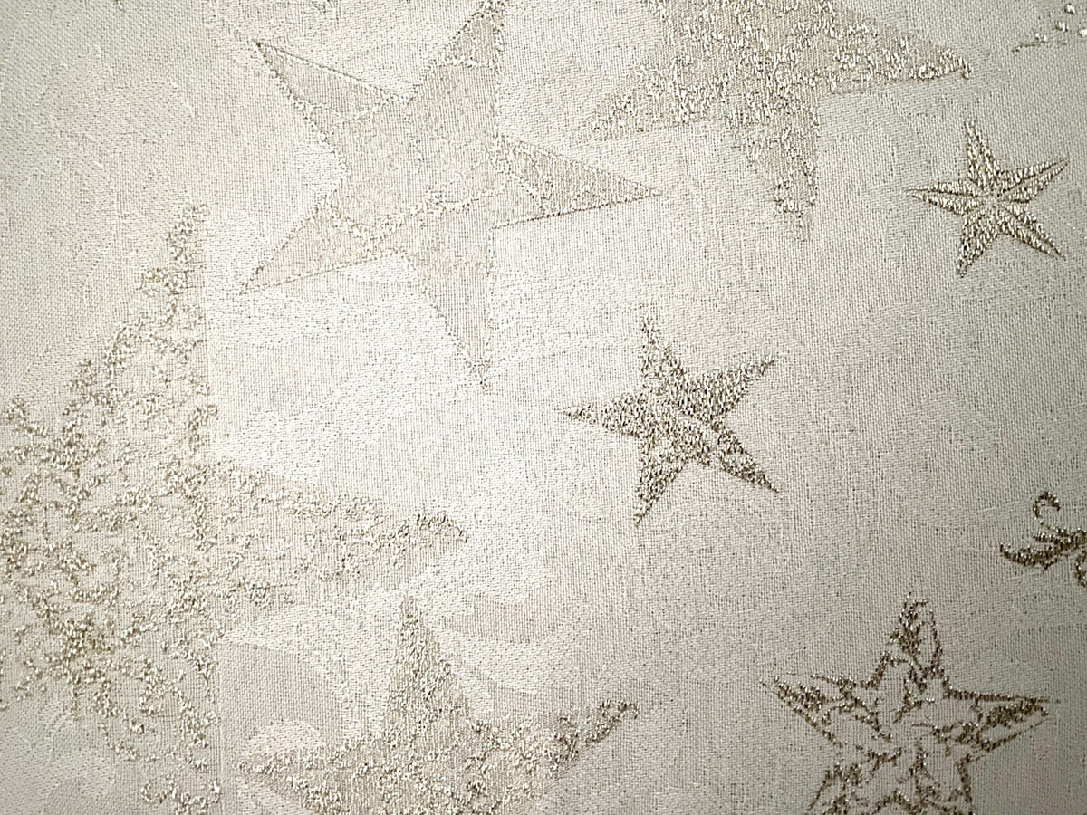 Apelt Jaquard Weihnachts-Tischband Sterne Natur Champagner 21x175cm