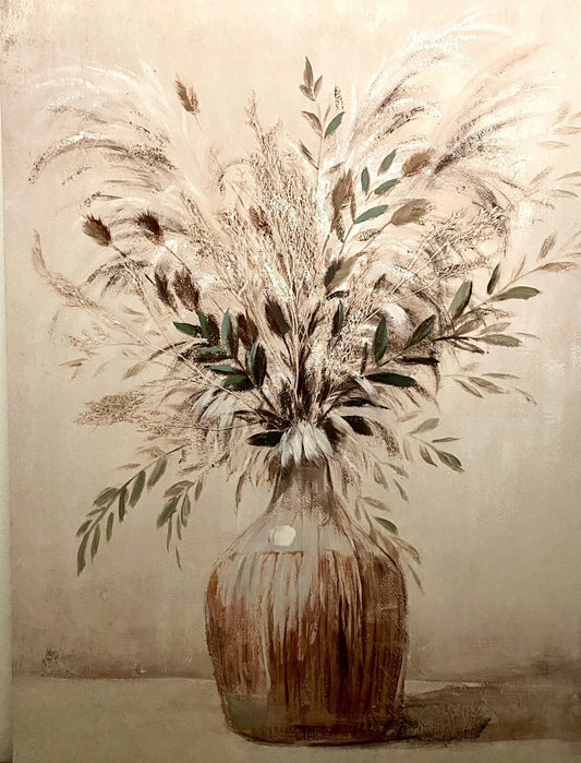 Gilde chices Gemälde „Blumenstrauß“ NEU Natur Braun Salbei Gold 90x120 cm