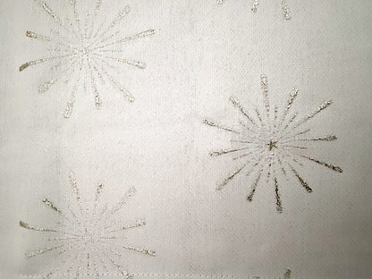 Apelt Jaquard Weihnachts-Tischband Sterne Natur Champagner 21x175cm