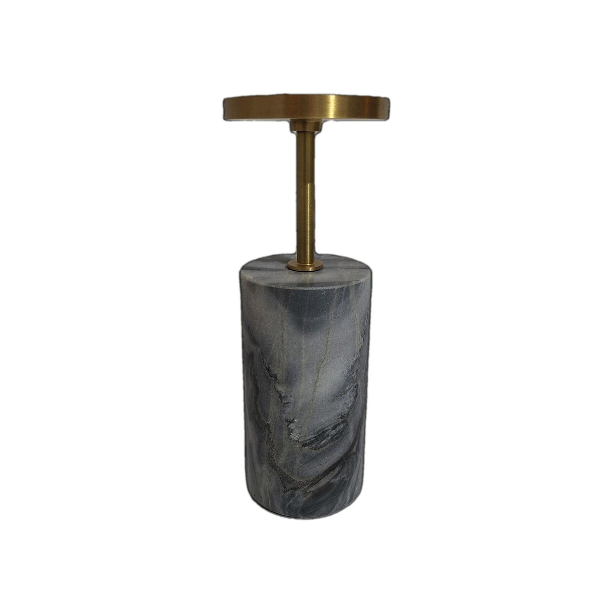 Kaheku Kerzenhalter LUND Neu Marmor Messing Grau Gold 22cm Hoch