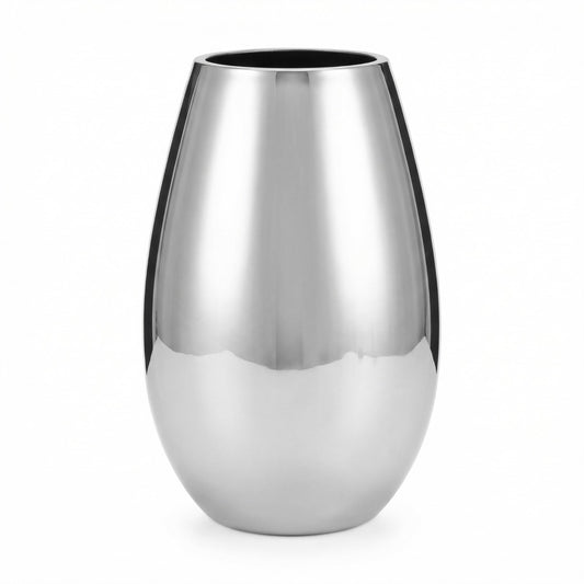 Philippi Edelstahl Vase ANAIS Neu vernickelt Rund Hochglanz Silber 31 cm Hoch