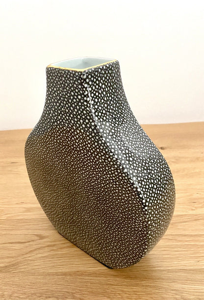 Fink moderne Porzellan Vase MINTA NEU Grau Gold Weiß 23 cm Hoch