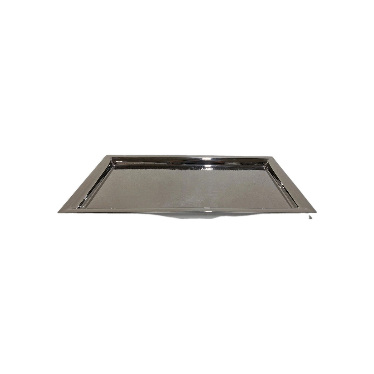 Fink Edelstahl  Tablett NAGANO Neu Gehämmert Silber Rechteckig  48x24 cm
