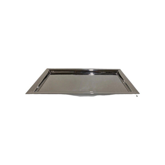 Fink Edelstahl  Tablett NAGANO Neu Gehämmert Silber Rechteckig  48x24 cm