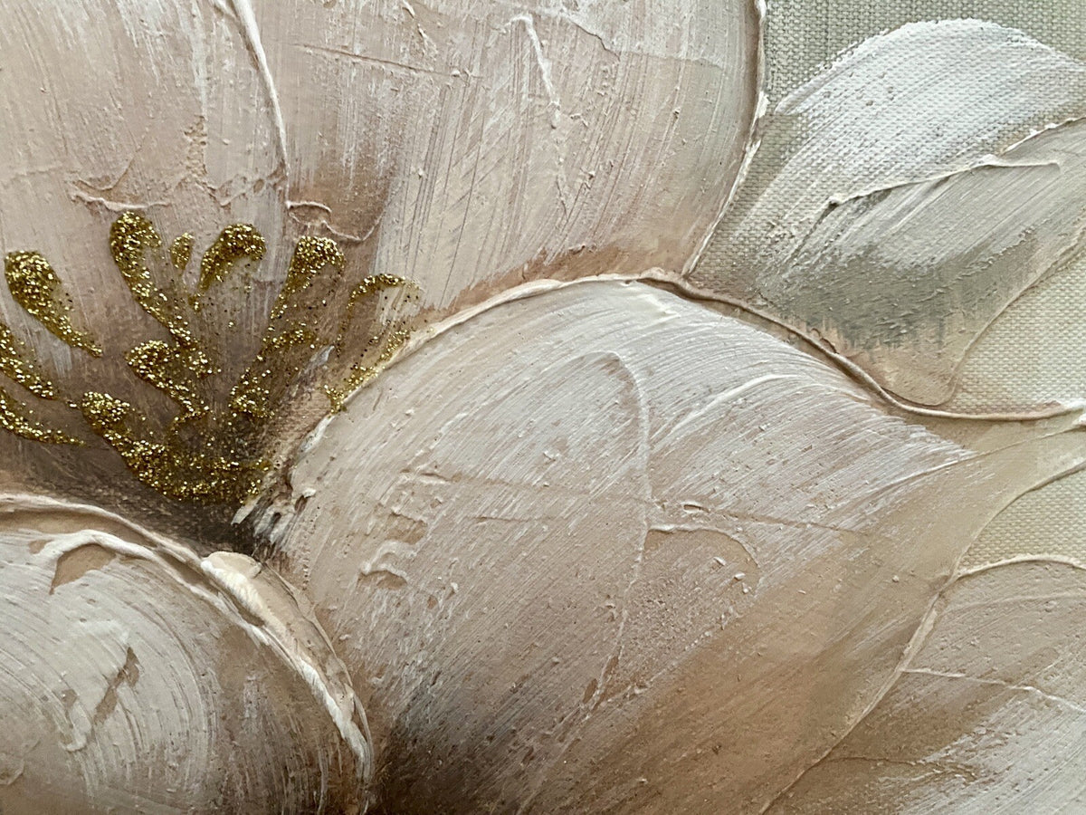 Formano chices Gemälde NEU Blütendesign mit Goldschimmer 40x80 cm