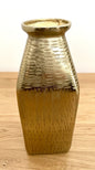 Gilde moderne Aluminium Vase LOLA NEU Gold Strukturiert Quadratisch 30 cm Hoch