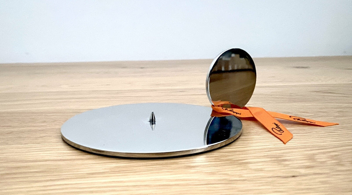 Philippi moderner Edelstahl Kerzenhalter RADIUS Neu Hochglanzpoliert Silber 13cm