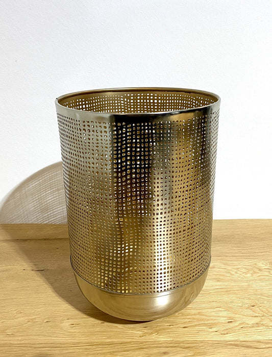 Fink Metall Windlicht MAURA Vernickelt Neu Lochmuster Silber Gold 30 cm Hoch