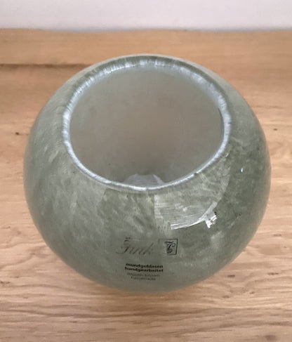 Fink  moderne Glas Vase LESLY NEU Salbei 14 cm Hoch