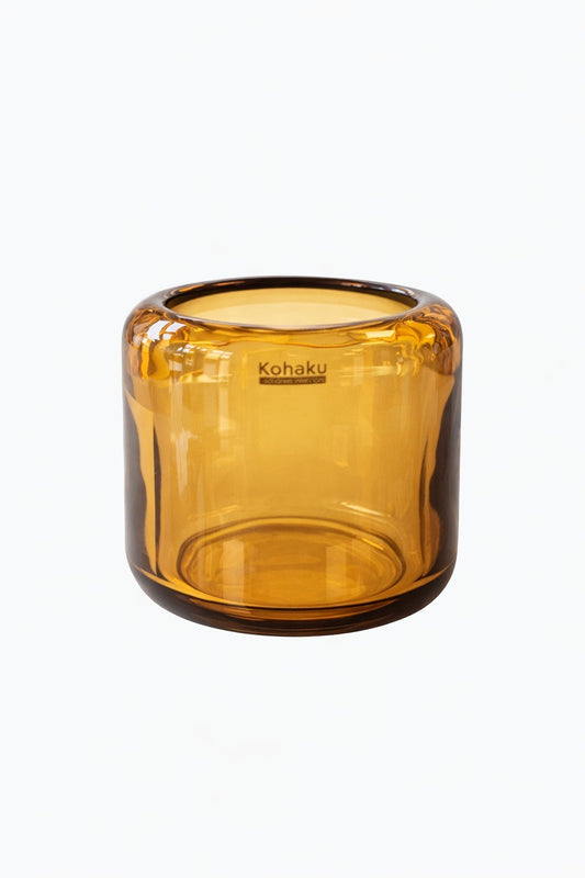 Kaheku Glas Tischlicht OPINO Neu Amber Zylinderform 10,5cm Hoch 10cm Rund