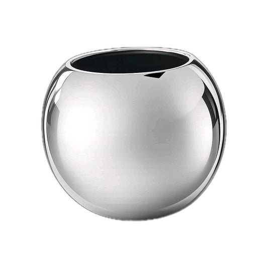 Fink Edelstahl Vase MOON Neu vernickelt Rund Hochglanz Silber 16 cm