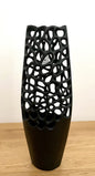 Gilde moderne Aluminium Vase OSAKA NEU Schwarz Korallen Design  49 cm Hoch