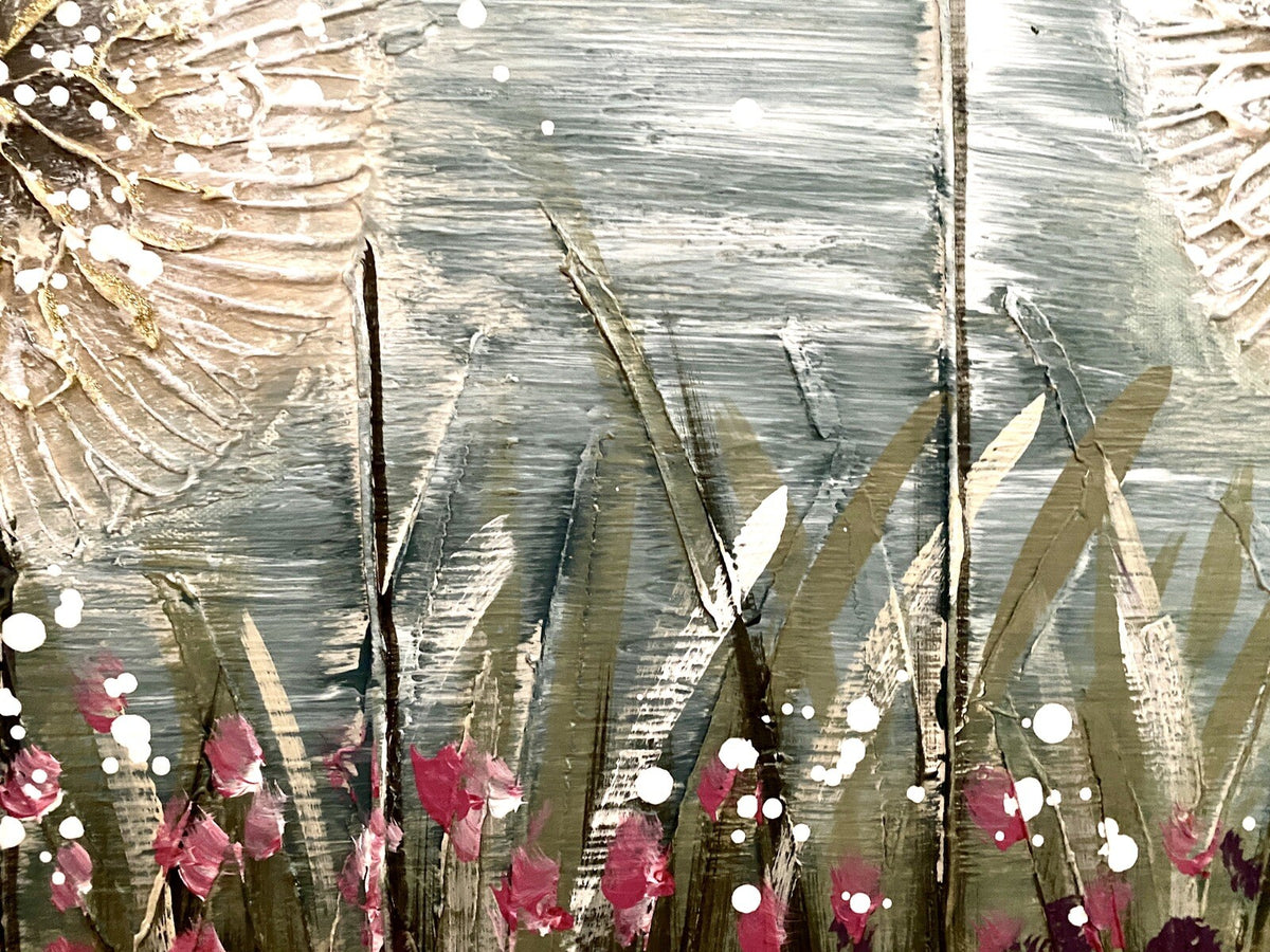 Formano chices Gemälde NEU Kugelblumen mit Goldschimmer 60x60cm
