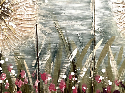 Formano chices Gemälde NEU Kugelblumen mit Goldschimmer 60x60cm