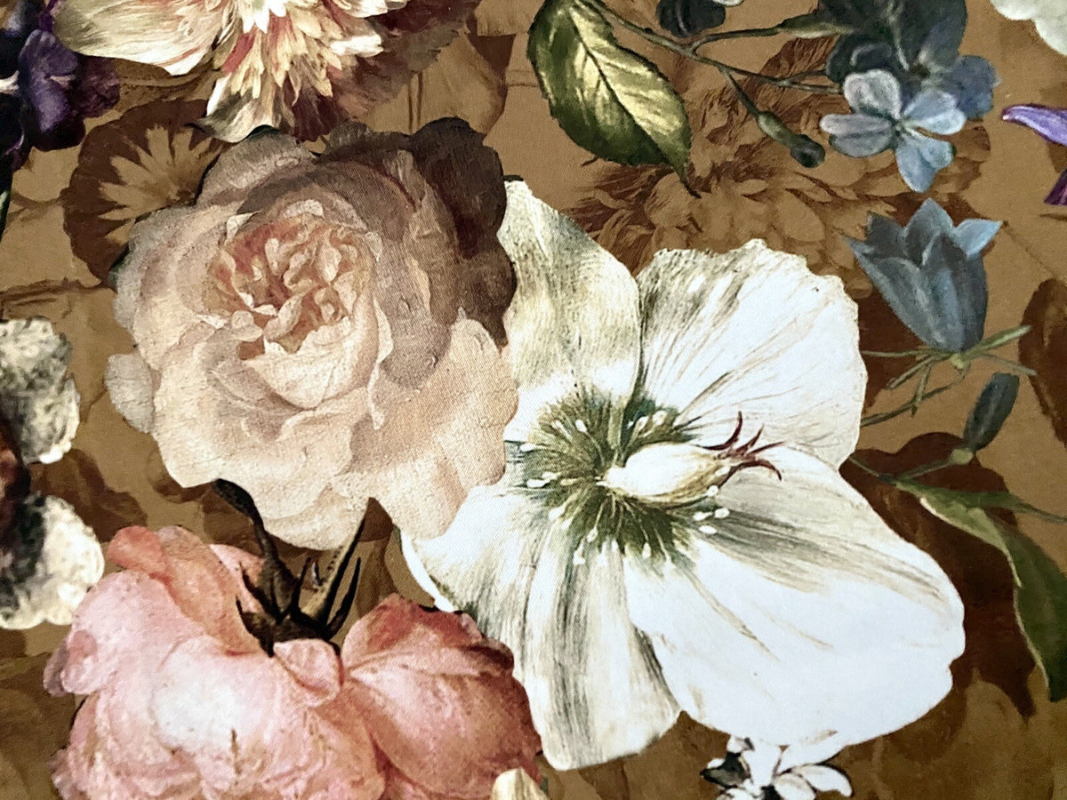 Apelt chice Mitteldecke im Digitaldruck NEU Blüten Cognac Multicolour 100x100 cm
