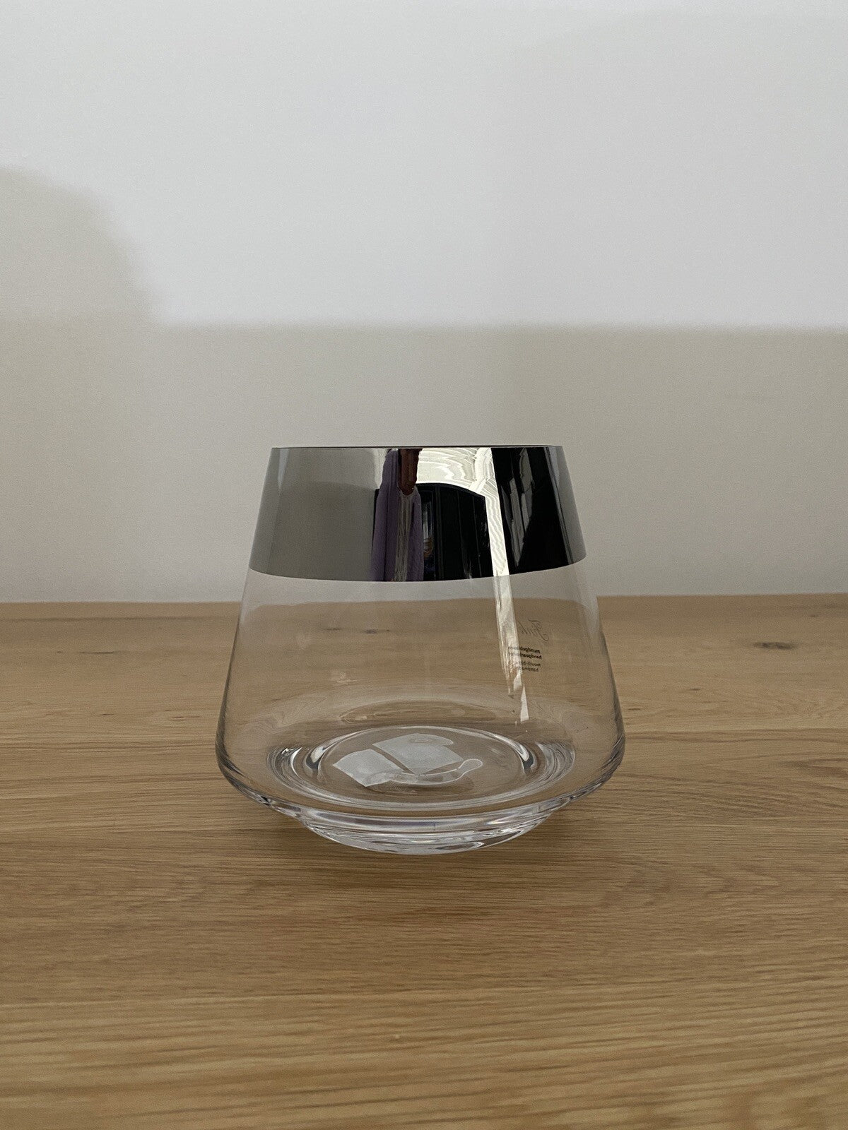Fink Edler Glas Teelichthalter JONA NEU Mit Silbernem Rand 13 Cm Hoch
