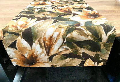Sprügel moderner Tischläufer NEU Digitaldruck Blütendesign Braun Lachs 50x150cm
