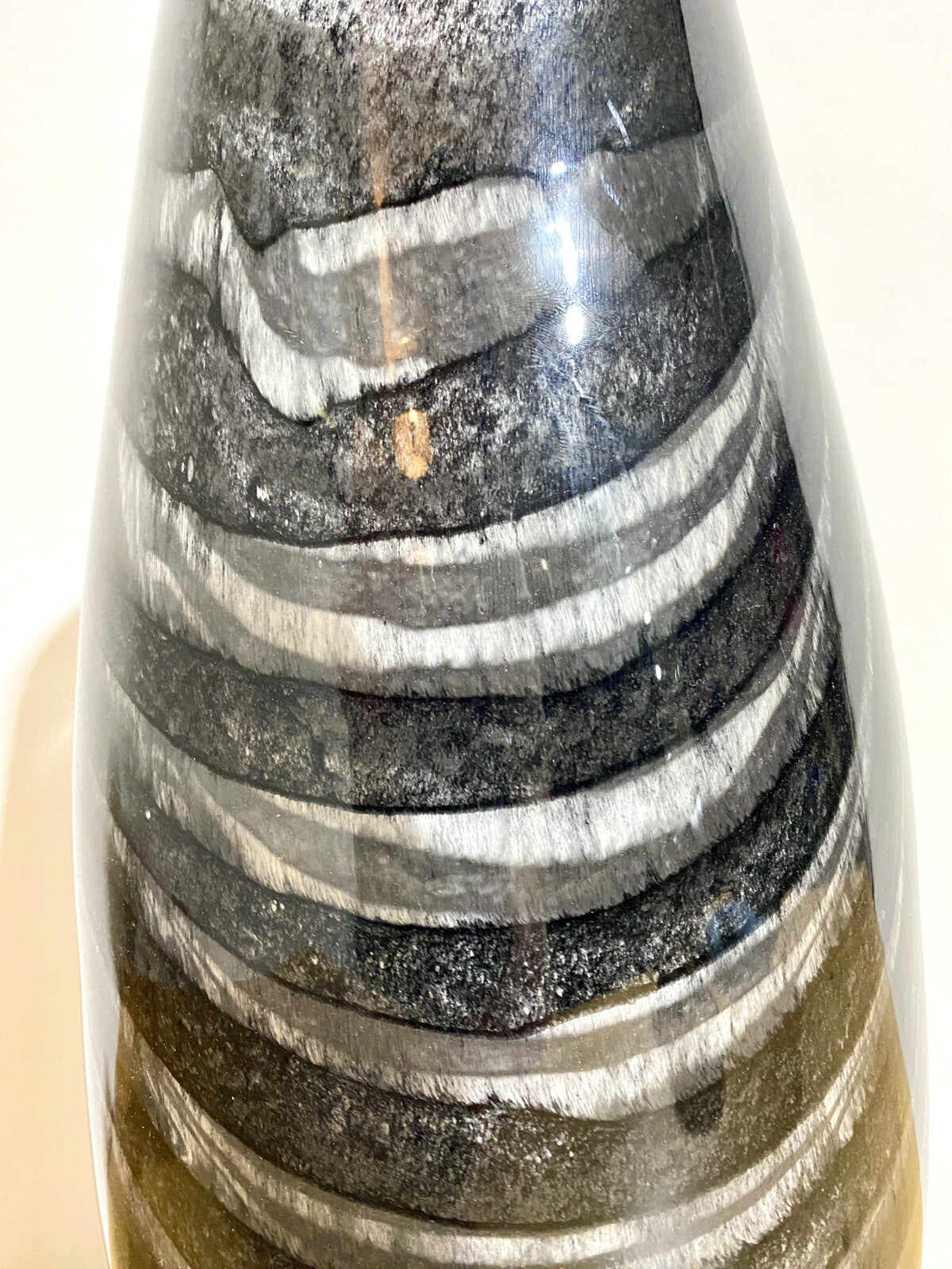 Casablanca moderne Glas Vase NEU Wellendesign Klar Schwarz 42,5cm Hoch