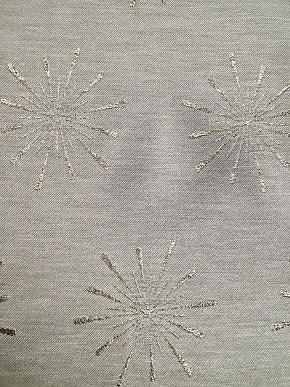Apelt Jaquard Weihnachts-Tischband Sterne Grau Champagner 25x175cm