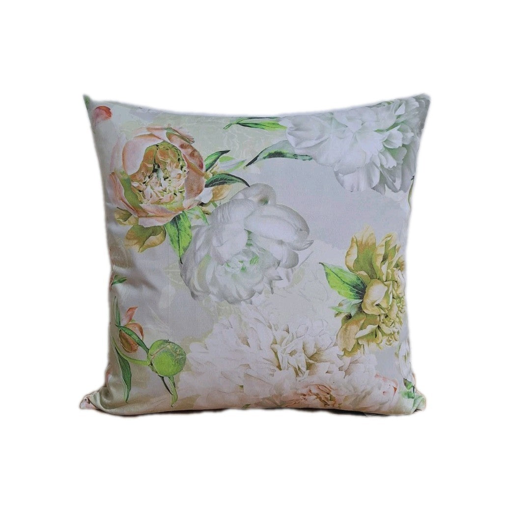 Apelt KissenbezugBedruckt Blütendesign Natur Lachs Grün Gelb 49x49cm Restbestand