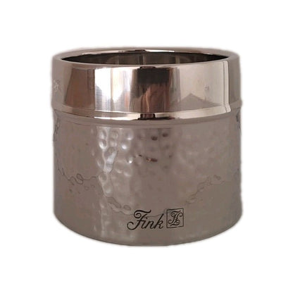 Fink moderner Edelstahl Stumpenhalter NASSAU NEU Poliert Gehämmert 8cm Hoch