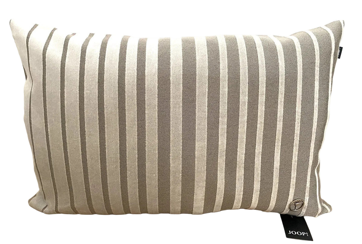 JOOP!  Moderne Kissenhülle J!Shutter Creme NEU Leinen Braun 40x60 cm