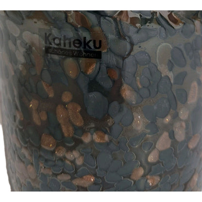 Kaheku chices Windlicht Glas NEU Anthrazit Kupfer Gesprenkelt 10 cm Hoch