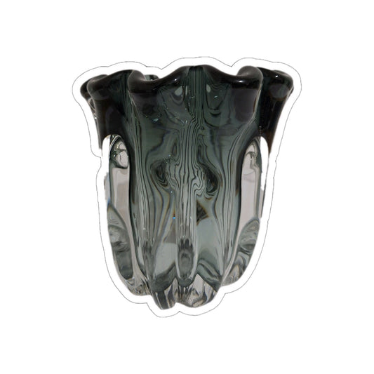 Formano Glas Teelichthalter NEU Grau mit Wellenrand 16,5 cm Hoch