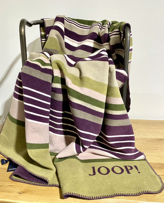 JOOP! Kuschel Wohndecke LINES Beere Rosa Beige Grün 150x200cm