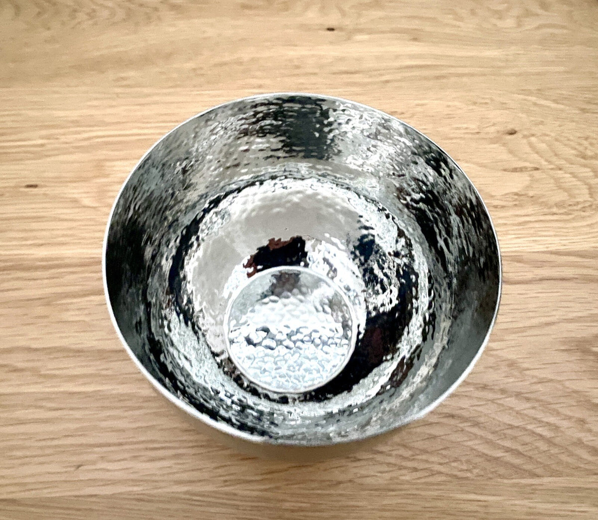 Fink chice Edelstahl Schale  Mirta NEU Silber gehämmert 7cm Hoch