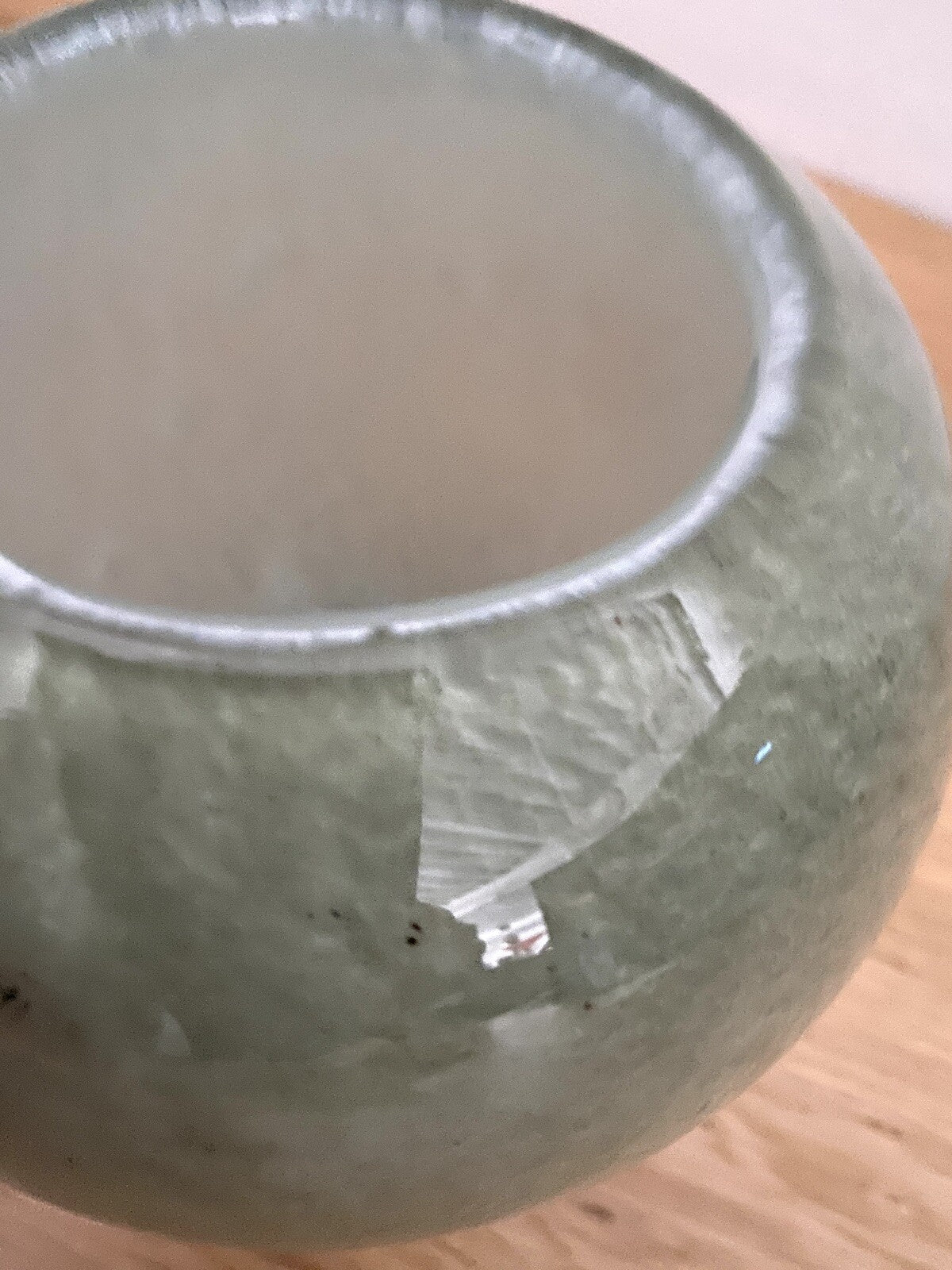 Fink  moderne Glas Vase LESLY NEU Salbei 14 cm Hoch