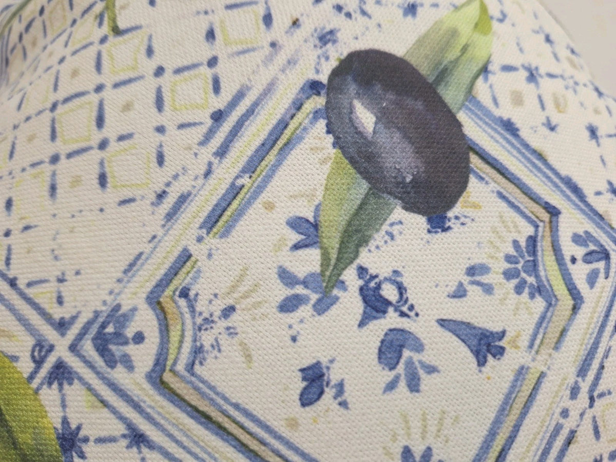 Apelt chice Kissenhülle NEU Oliven Bedruckt Weiß Blau Grün 49x49 cm