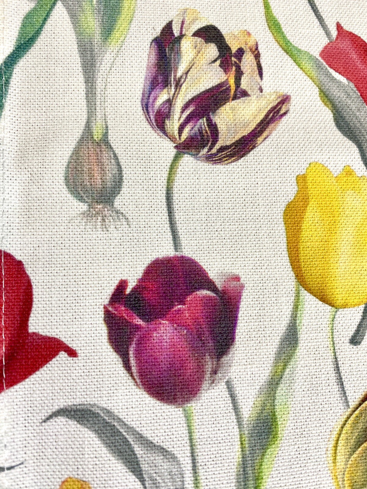 Apelt Frühlings-Tischband Tulpen NEU Digitaldruck Creme Mehrfarbig 25x175 cm