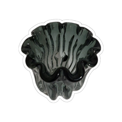 Formano Glas Teelichthalter NEU Grau mit Wellenrand 16,5 cm Hoch