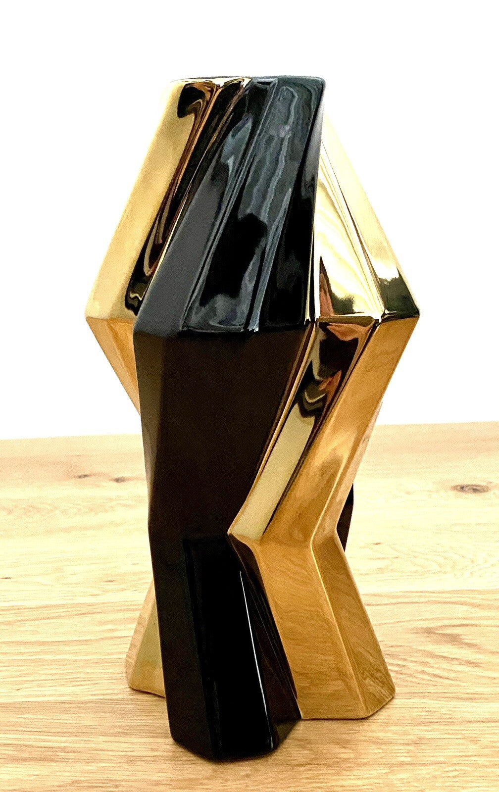 Gilde Dreamlight Keramik Vase NEU Schwarz Gold  25 cm Hoch