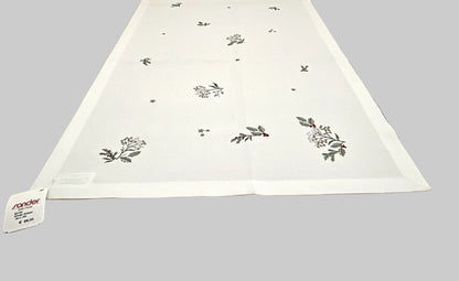 Sander bestickter Weihnachts-Läufer WINTER DREAM Zweige Ecru Grün Gold 50x150cm