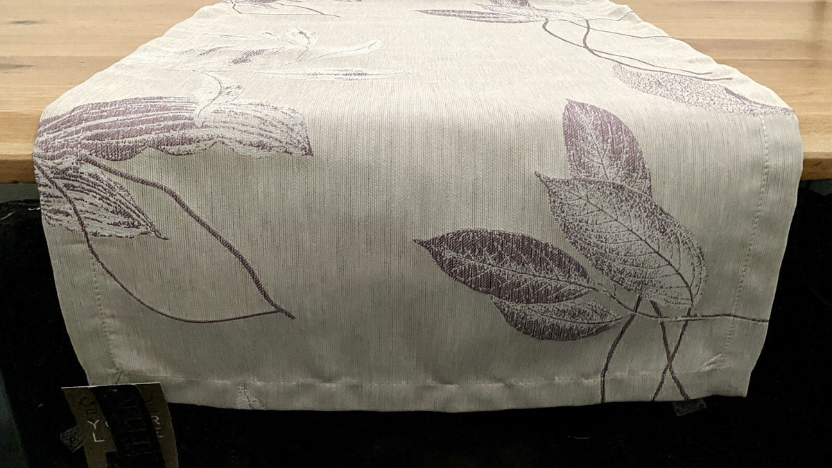 Apelt chicer Jaquard  Tischläufer NEU Blätter Abstrakt Natur Flieder 48x140 cm