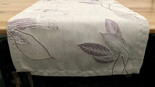 Apelt chicer Jaquard  Tischläufer NEU Blätter Abstrakt Natur Flieder 48x140 cm