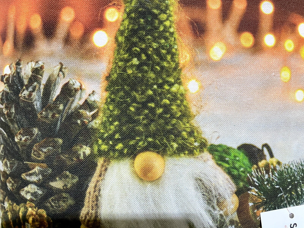 Sprügel Weihnachts-Kissenhülle bedruckt NEU Wichtel Grau Grün Braun 45x45cm