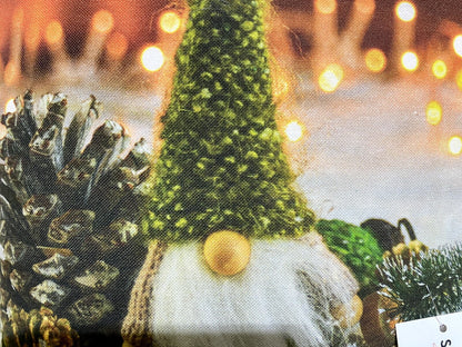 Sprügel Weihnachts-Kissenhülle bedruckt NEU Wichtel Grau Grün Braun 45x45cm