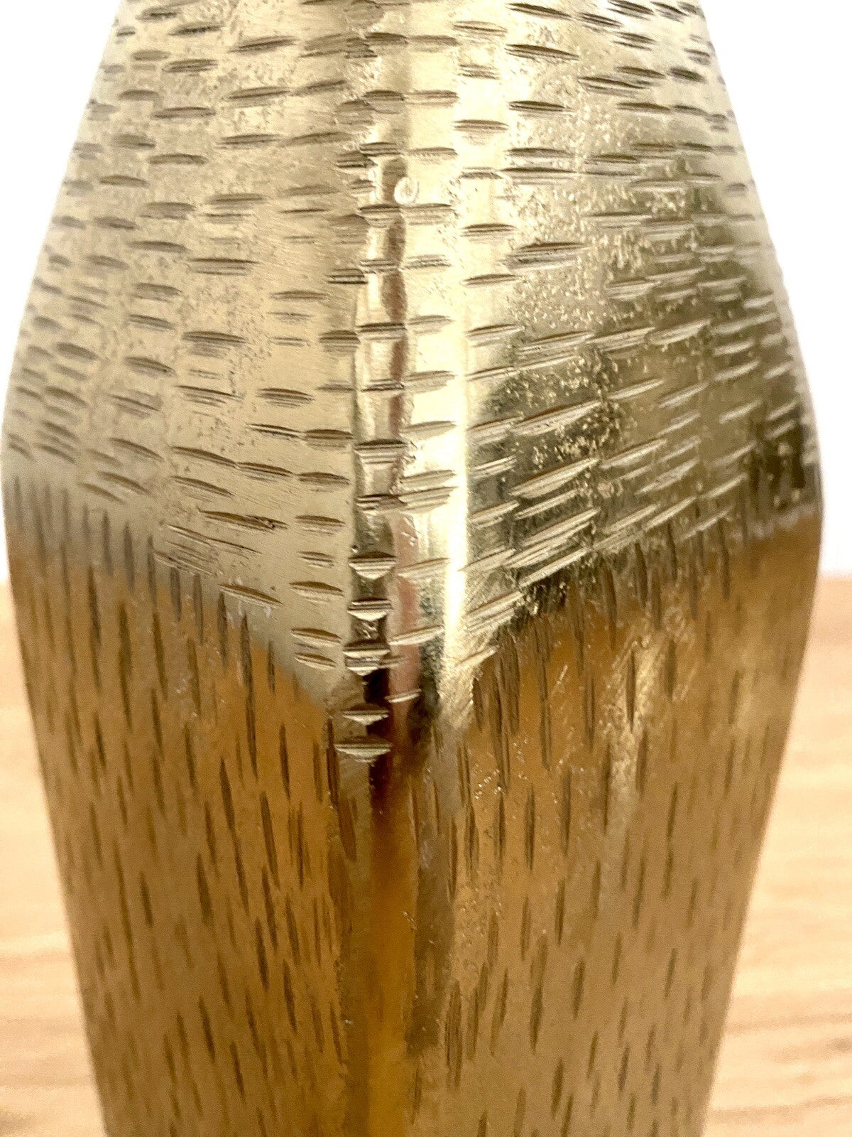 Gilde moderne Aluminium Vase LOLA NEU Gold Strukturiert Quadratisch 30 cm Hoch