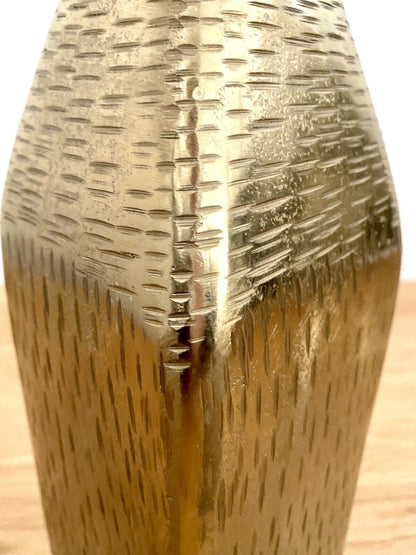 Gilde moderne Aluminium Vase LOLA NEU Gold Strukturiert Quadratisch 30 cm Hoch