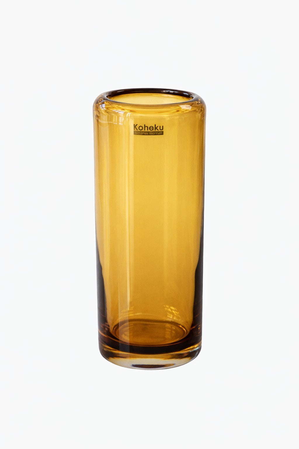 Kaheku Glasvase OPINO Neu Amber Zylinderform 20cm Hoch 7,5cm Rund