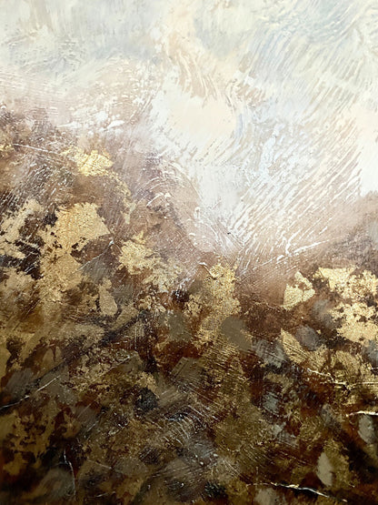 Gilde chices Gemälde „Baumpaar“ NEU Natur Braun Beige Gold 100x100cm