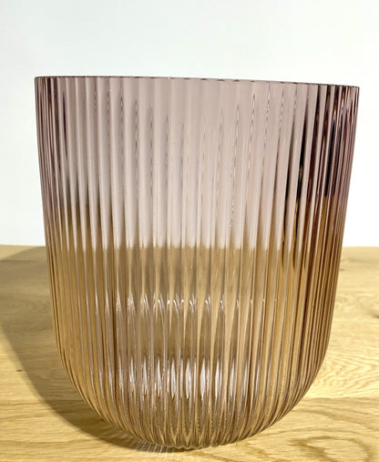 Kaheku  modernes Glas Windlicht Relax NEU Strukturmuster Rosa 24 cm Hoch