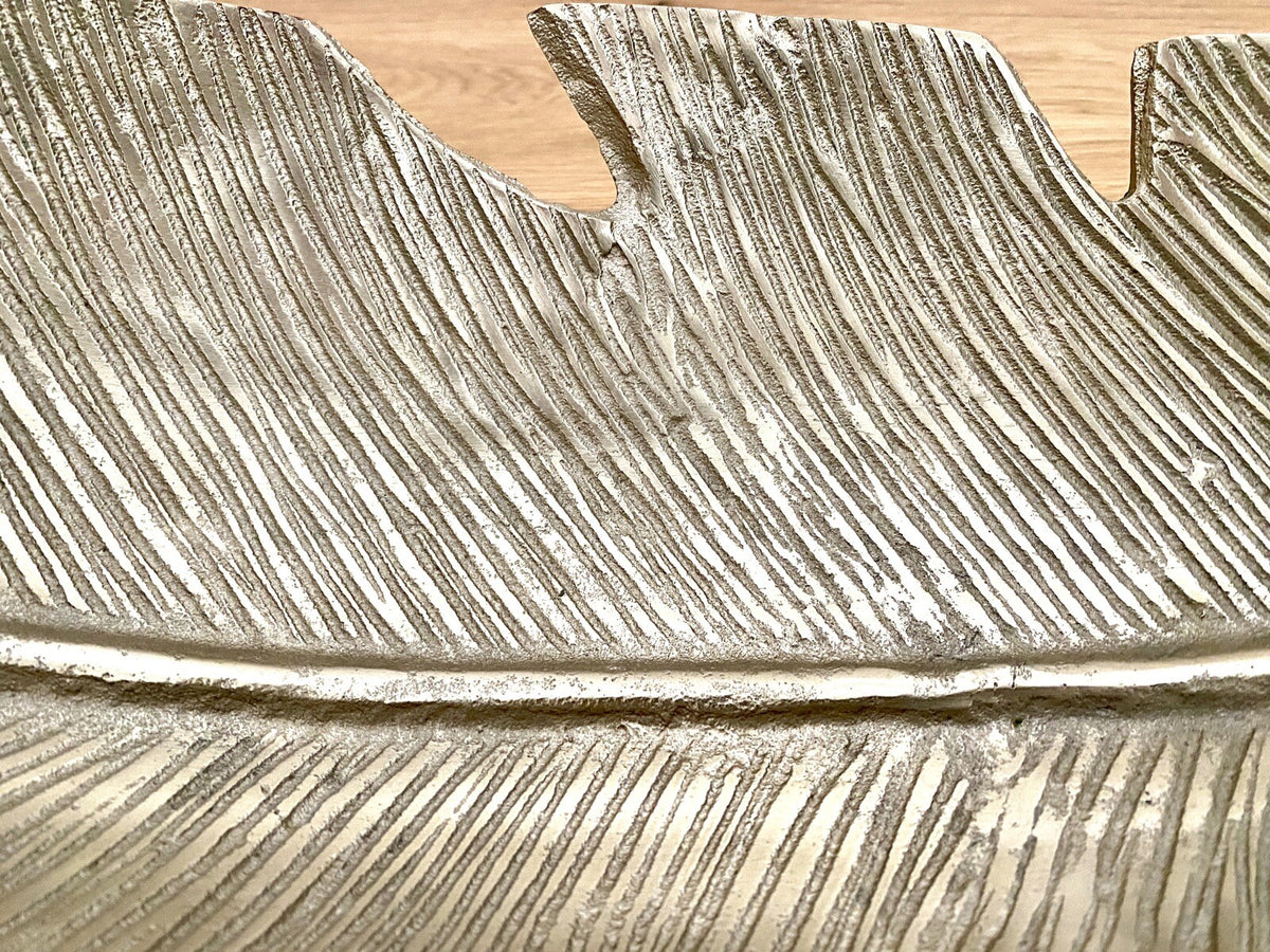 Casablanca moderne Blattschale NOSTRO NEU Aluminium Gold Relief 64cm Lang