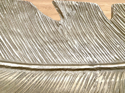 Casablanca moderne Blattschale NOSTRO NEU Aluminium Gold Relief 64cm Lang