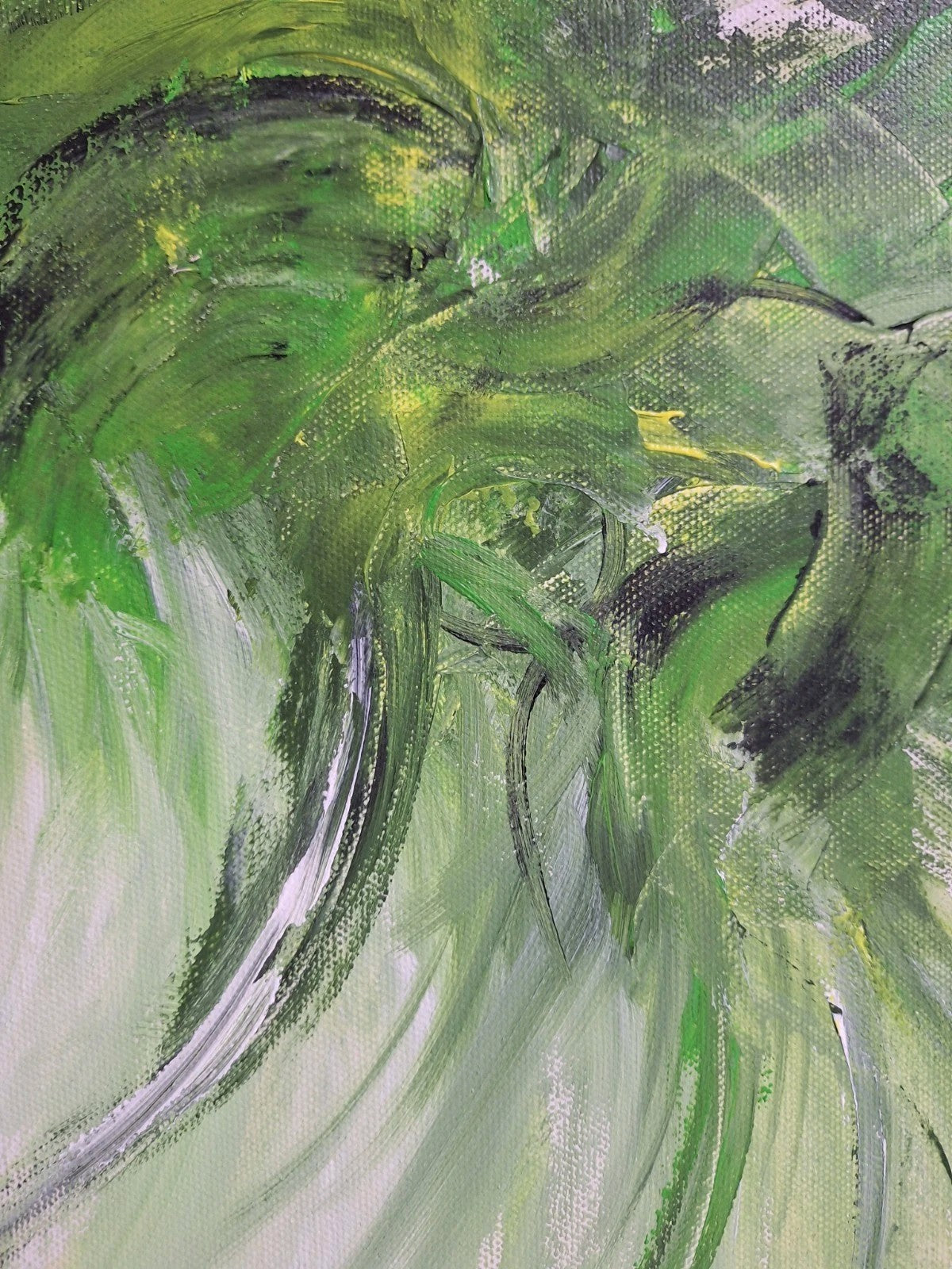 Gemälde Deko Art NEU Grün  Maigrün Gelb Weiß 40x40 cm