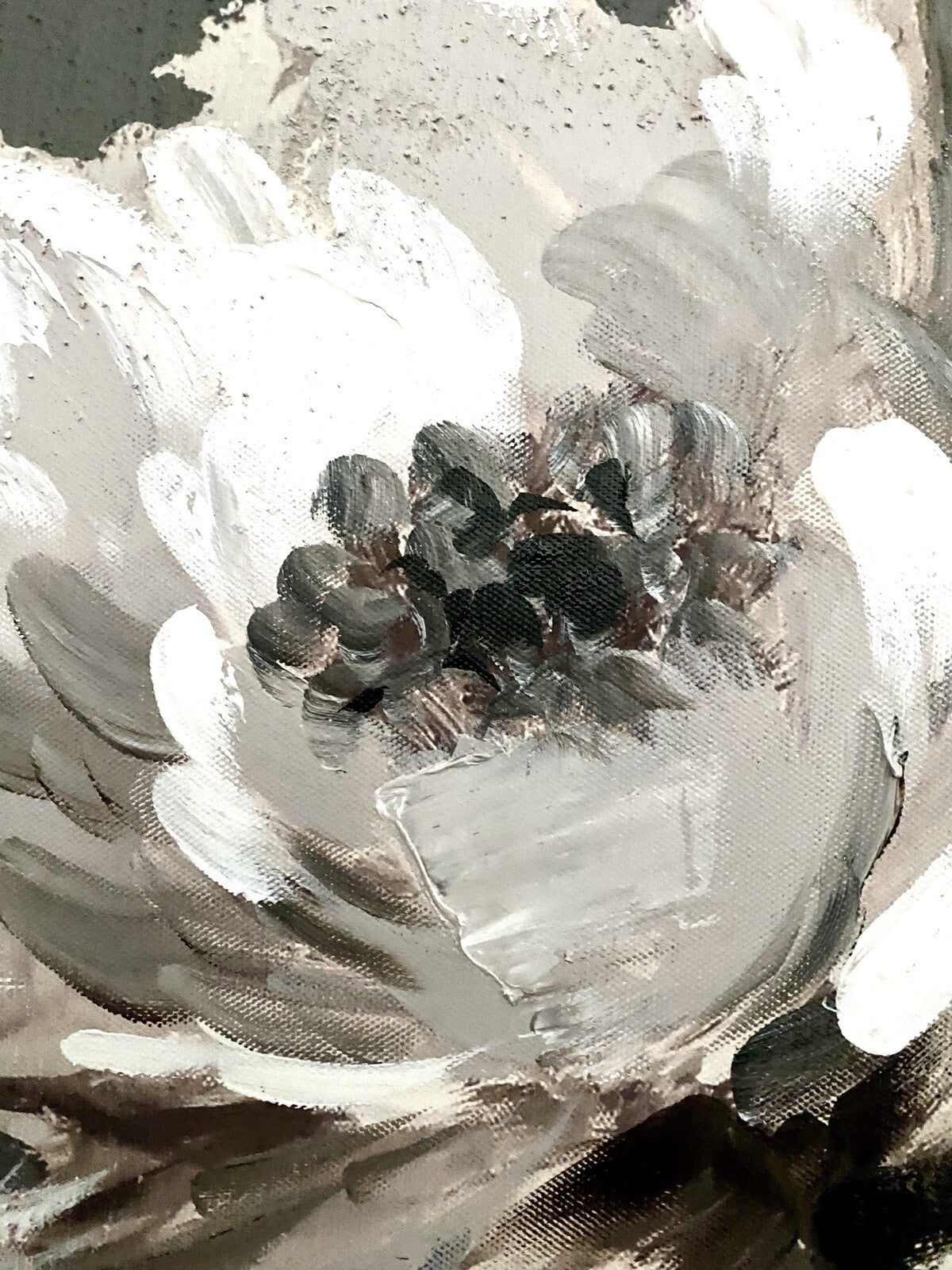 Gilde chices Gemälde „Magnolie“ NEU Grau Weiß Taupe 60x90 cm
